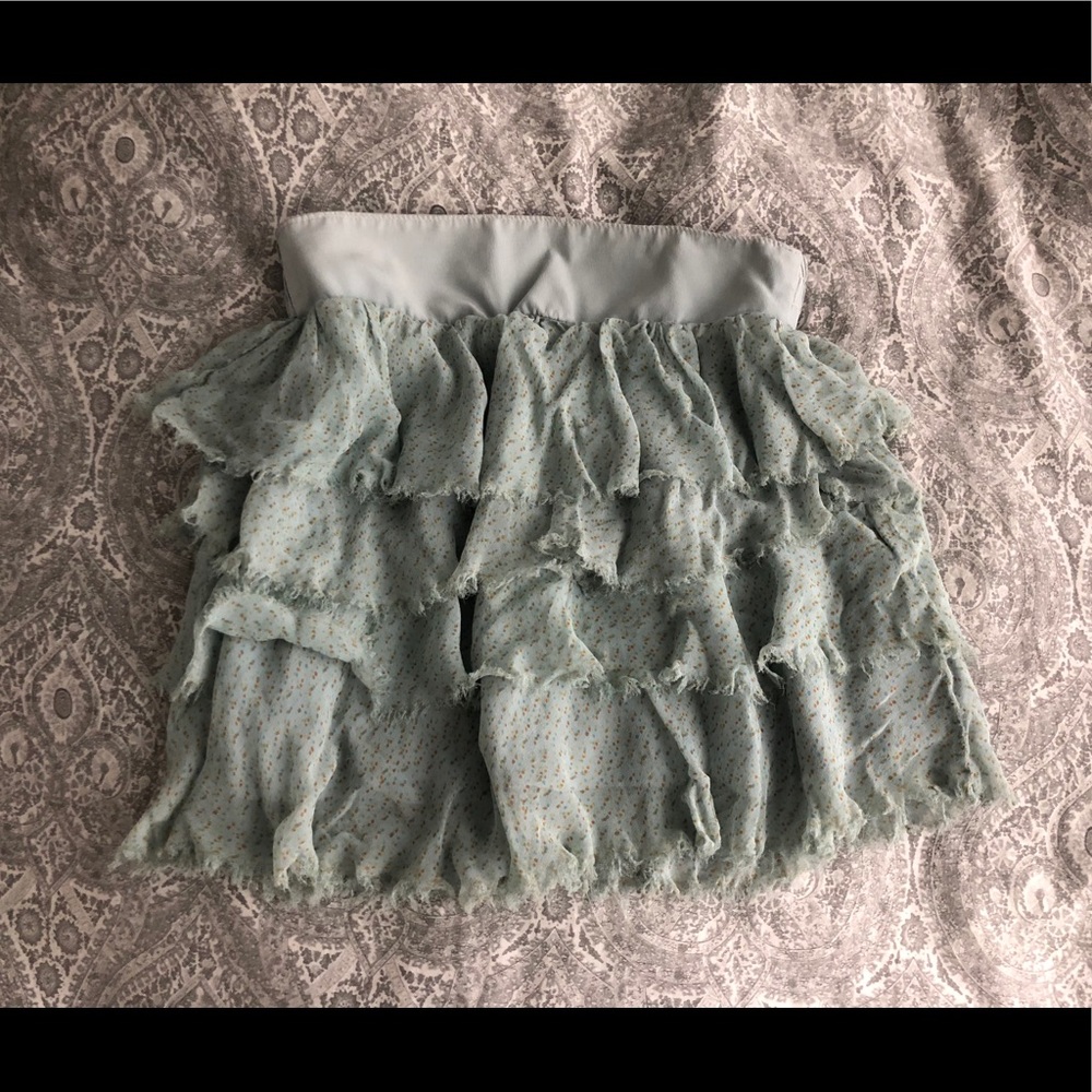 NWT Gypsy 05 Blue multicolored tiered, silk skirt